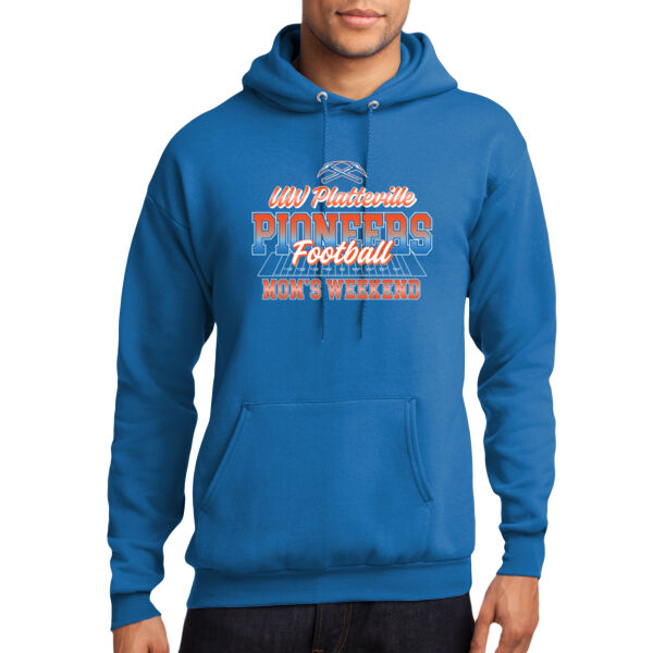 UW-Platteville Football Mom's Weekend Logo 1 - Core Fleece Pullover Hooded Sweatshirt Thumbnail