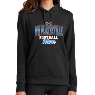 UW-Platteville Football Mom's Weekend Logo 2 - Women's Club Fleece Sleeve Swoosh Pullover Hoodie Thumbnail